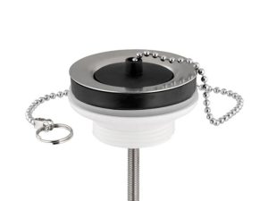 Desagüe metálico para lavamanos con sistema de apertura y cierre por presión. Tapón para lavamanos,A