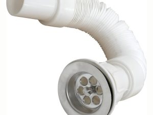 Tubo de desagüe,Color blanco, medida 1/2" Manguera flexible para desagüe,Color blanco con rejilla me