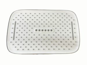 Rejilla plástica para desagüe,Color negro, medida 6" x 6", incluye tubo en L de 38.5 Regadera metáli