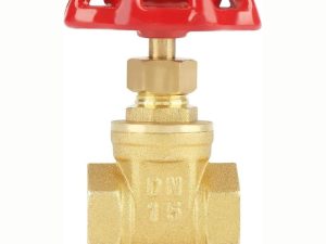Válvula de compuerta de bronce,Con maneral rojo, medida 1/2". Válvula de compuerta de bronce,Con man