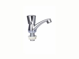 Llave para lavamanos cuello corto,Metal cromado,Plateado,Montaje a Llave para lavamanos cuello corto