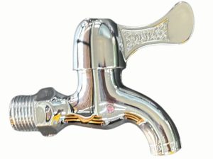 Llave de paso para jardín,1/2",100 g,Metálica,Con salida para manguera fondo:7 cm Llave de chorro de