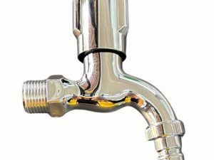 Llave de chorro de aluminio,Acabado cromado con salida para manguera, medida Llave de chorro de alum