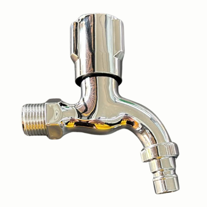 Llave de chorro de aluminio,Acabado cromado con salida para manguera, medida Llave de chorro de alum