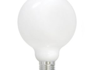 Bombillo LED E26, 12W, 3000K Blanco calido, 1100lm, Forma globo G125, Cuerpo Bombillo LED E26, 8.5W,
