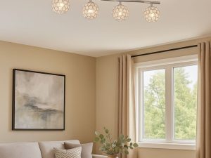 Acero negro con cristal humo negro-transparente, 4xE14 máx 28W, 110-240V, IP20, Lámpara de techo RIB