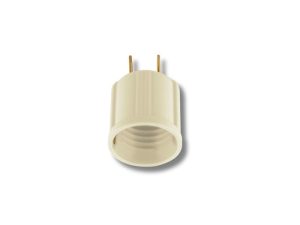 Portafoco plafonera E27 marfil, 4 cm alto x 11.5 cm ancho, base con orificios, Adaptador portafoco c