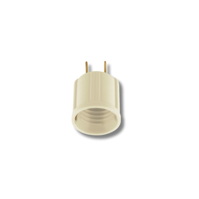Portafoco plafonera E27 marfil, 4 cm alto x 11.5 cm ancho, base con orificios, Adaptador portafoco c