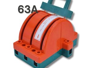 Interruptor de 3 navajas 32A, seccionador doble polo, tipo riel DIN, carcasa plástica Interruptor de