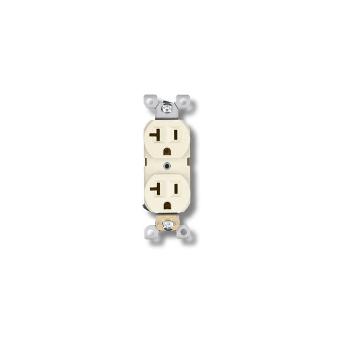 Tomacorriente doble tipo americano, color beige, 125 V, compatible con caja Toma corriente doble pol