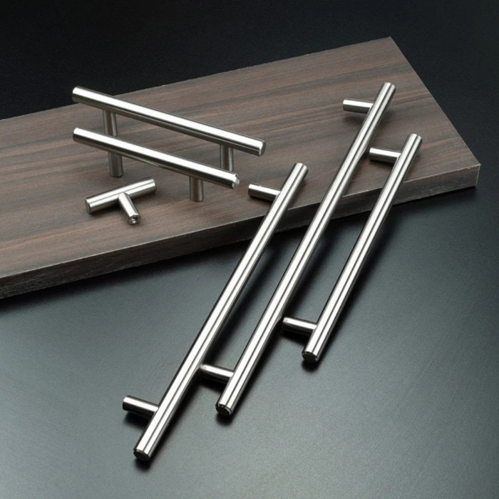 Halador para mueble en acero inoxidable, tubo φ1.2 cm, 15 cm largo total, 9.6 cm Halador para mueble