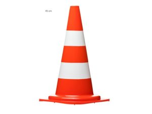 Cono de seguridad vial de PVC con altura de 30 cm, color naranja con banda Cono de tránsito vial de