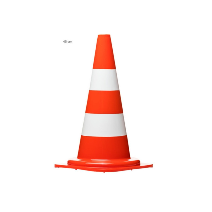 Cono de seguridad vial de PVC con altura de 30 cm, color naranja con banda Cono de tránsito vial de