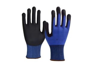Guante para trabajar, 80% látex, diseño liso. Guante de trabajo azul, 85% látex 15% textil, 45g. +12