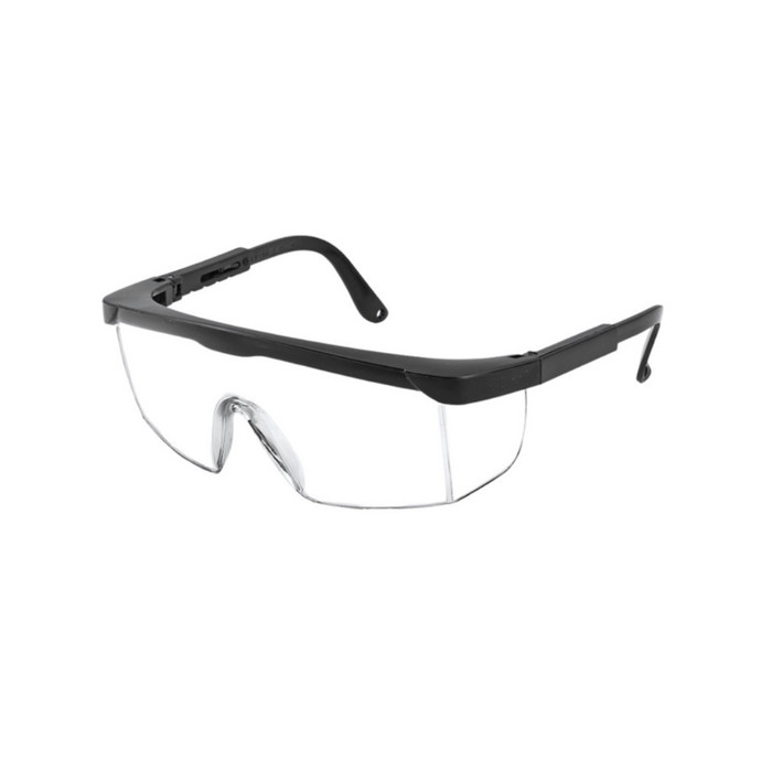 Lente de seguridad transparente modelo 188 con marco negro y detalles naranjas, Gafas de seguridad,