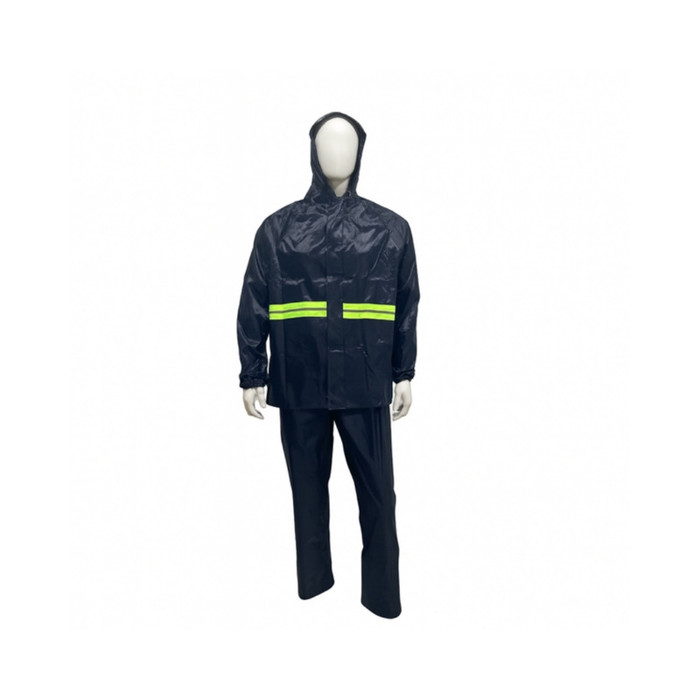 Traje impermeable naranja con cierre y cinta reflectiva, Unitalla, material OPP. Traje impermeable c