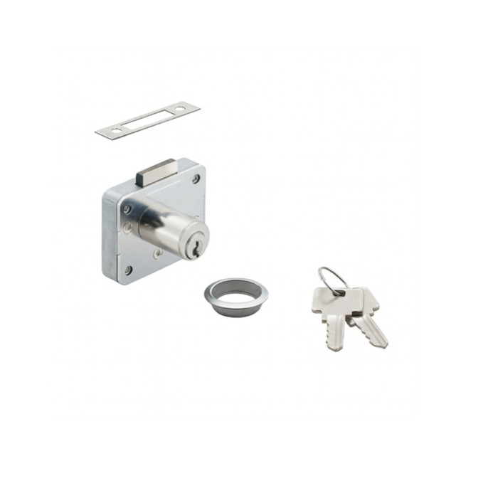 Cerradura modelo rectangular 139, 32 mm, material hierro, Sin tornillo, con llave 13036-5 chapa para