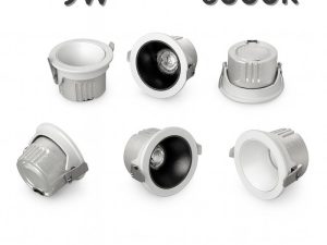 Downlight 9W (real 8W), AC85-265V, 85x80mm, corte 75mm, lente 24°, 4000K, Downlight 9W (real 8W), AC