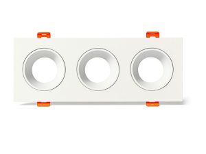 Downlight 172x92x23mm, corte 147x73mm, exterior blanco interior rosa oro, doble Downlight 252x92x23m