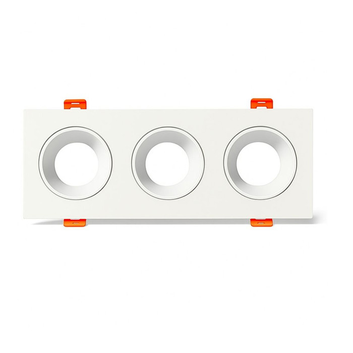 Downlight 172x92x23mm, corte 147x73mm, exterior blanco interior rosa oro, doble Downlight 252x92x23m