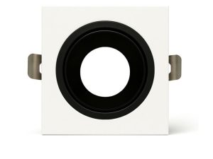 Downlight 88mm, corte 75mm, exterior blanco mate interior rosa oro, aro exterior Downlight 88x88mm,