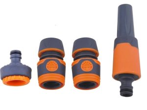 Kit de pistola de agua 1/2” color naranja con gris (4 piezas), set completo con Kit de pistola de ag