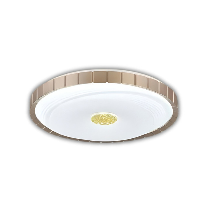 Plafón LED para techo con diseño circular ondulado y acabado blanco brillante, Plafón LED para techo