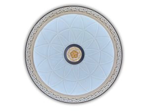 Plafón LED para techo con diseño circular liso y borde lateral decorativo tipo cristal. Plafón LED p