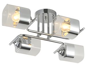 Lámpara colgante para interior con tres focos orientables y base metálica lineal en Lámpara colgante