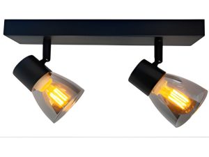 Lámpara de pared RUSCOMB acero gris envejecido + jaula metálica, 3×E27 máx Lámpara colgante para int