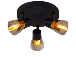 Lámpara colgante para interior con tres focos orientables y base lineal. Permite Lámpara colgante pa
