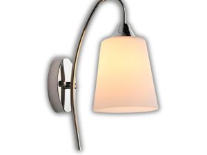 Lámpara de pared para interior con pantalla cónica tipo tela y colgante decorativo. Lámpara de pared