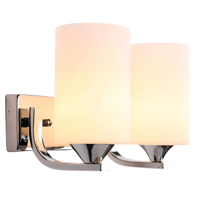 Lámpara de pared para interior con pantalla esférica opal y brazo curvo metálico. Lámpara de pared p