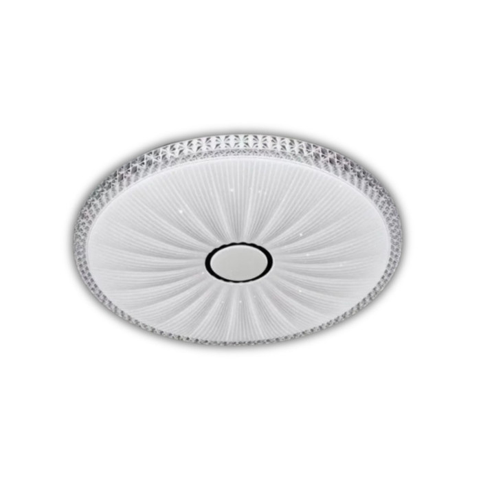 Plafón LED para techo de diseño circular con relieve decorativo y acabado blanco. Plafón LED para te