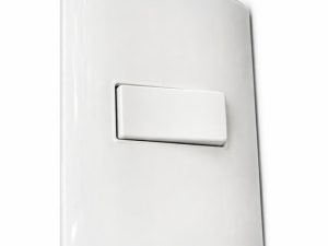 Interruptor sencillo con placa integrada en acabado blanco, con contactos de cobre, Interruptor eléc