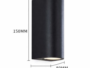 Acero inoxidable, 2xGU10 35W max, 110-240V, IP44, altura 165mm, largo 65mm, Lámpara LED para pared 6