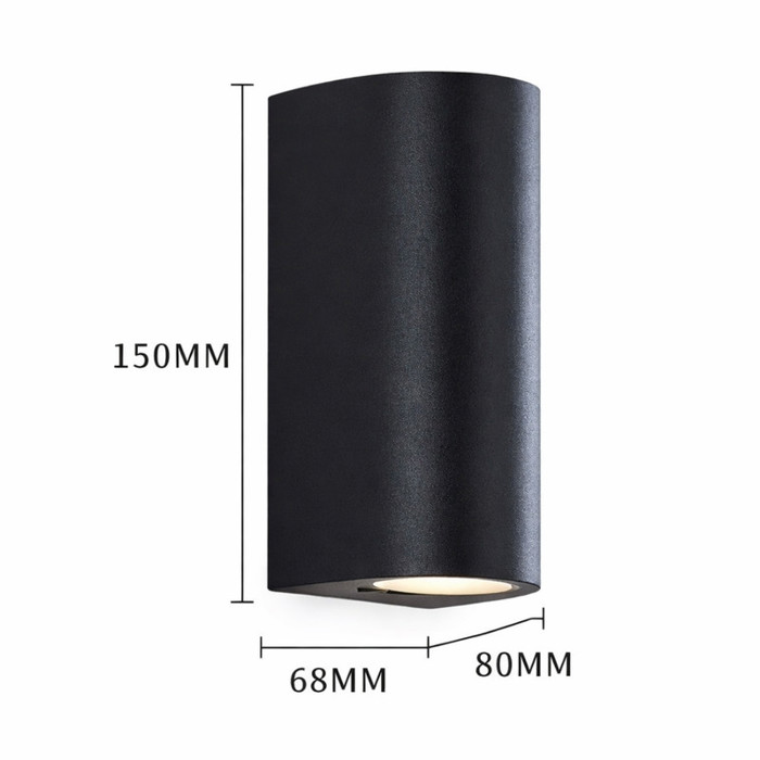Acero inoxidable, 2xGU10 35W max, 110-240V, IP44, altura 165mm, largo 65mm, Lámpara LED para pared 6